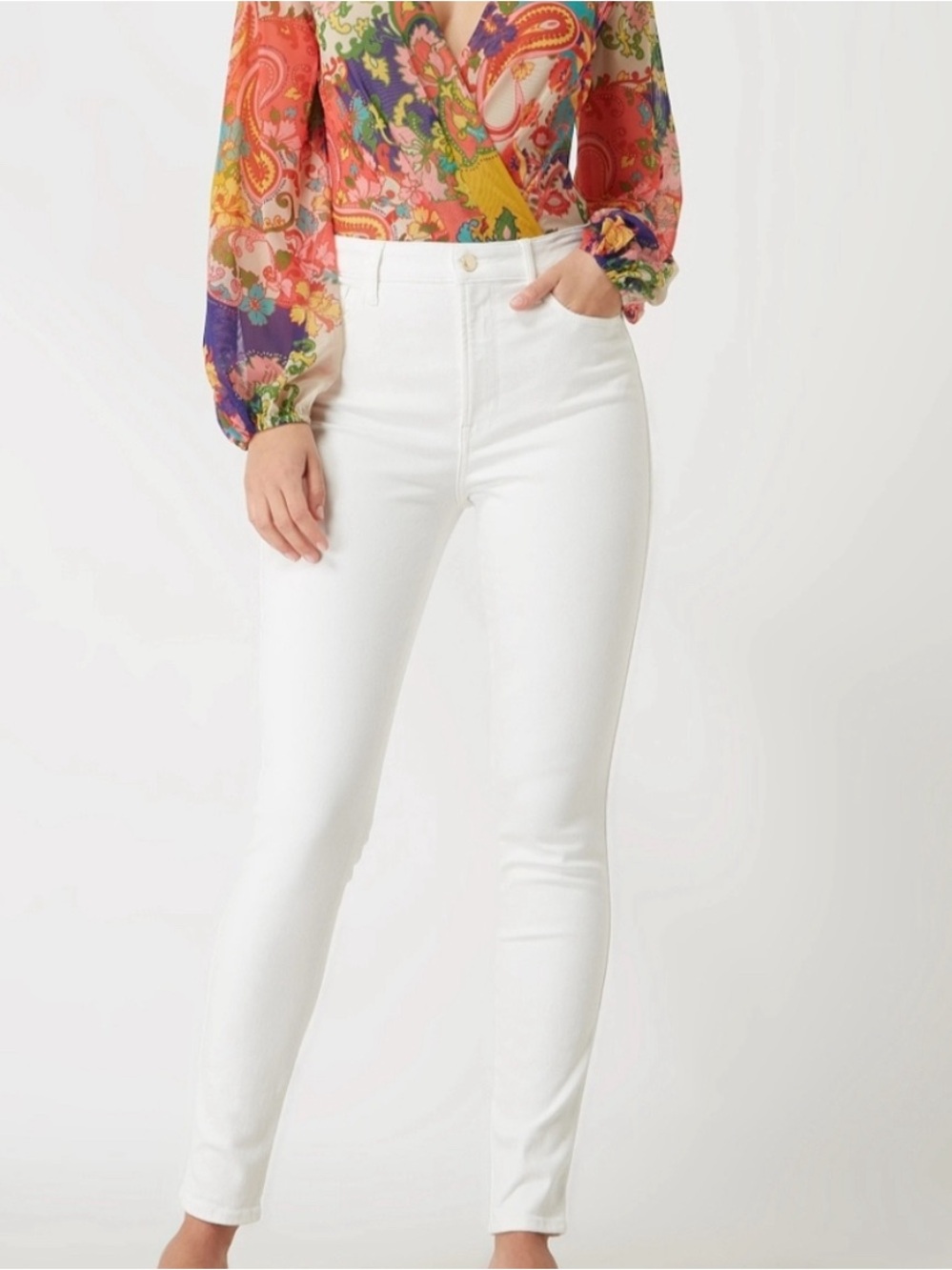 NWT Guess by Marciano Women's Optic White Stiletto No 97 Skinny Jeans 28